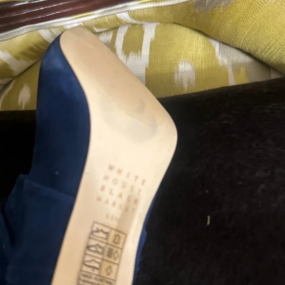 White House Black Market Blue Suede Ankle Boots - Picture 5 of 5